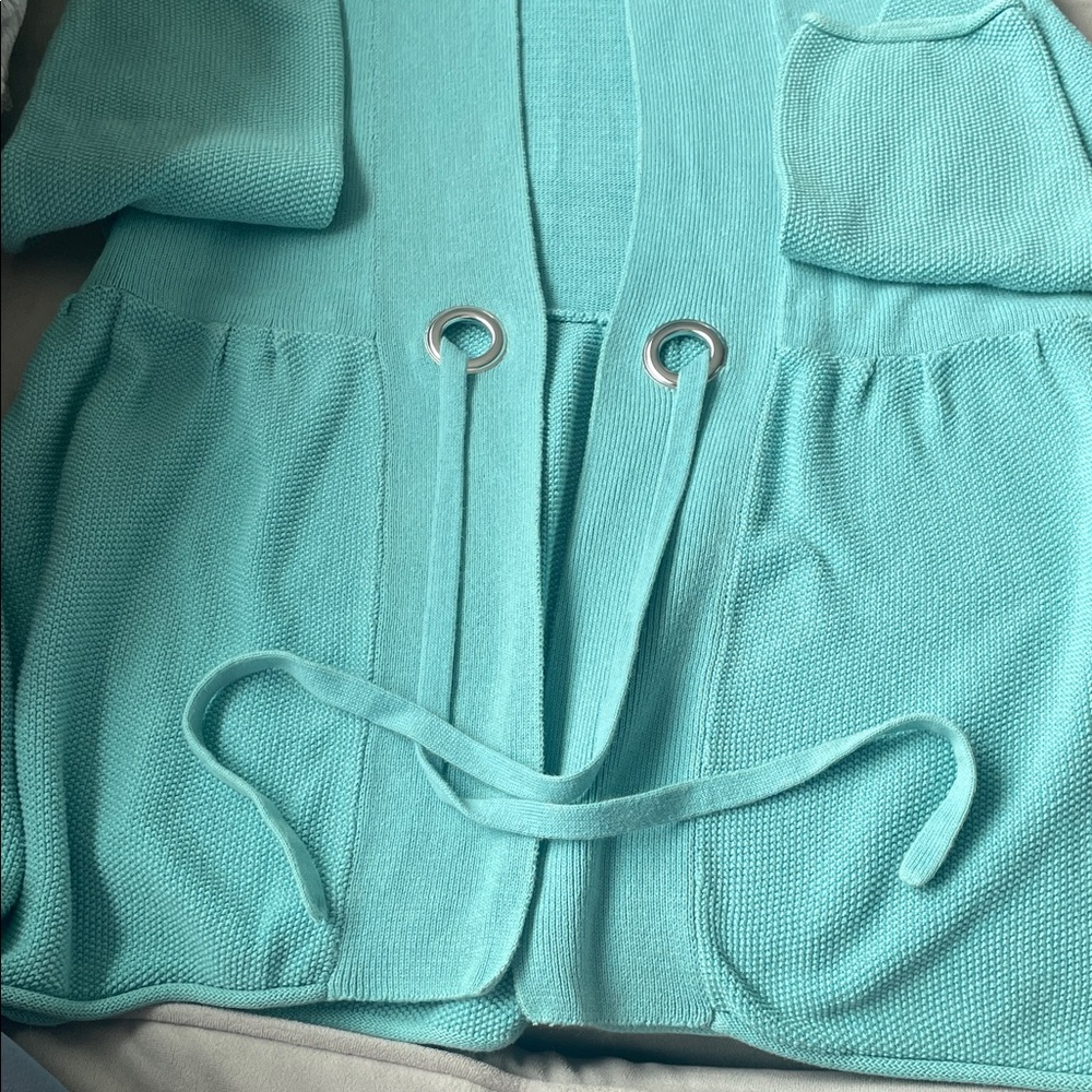 Apt 9 Open-Front Belted Cardigan with Grommet Details and Rolled Cuff and Hem - Picture 2 of 12
